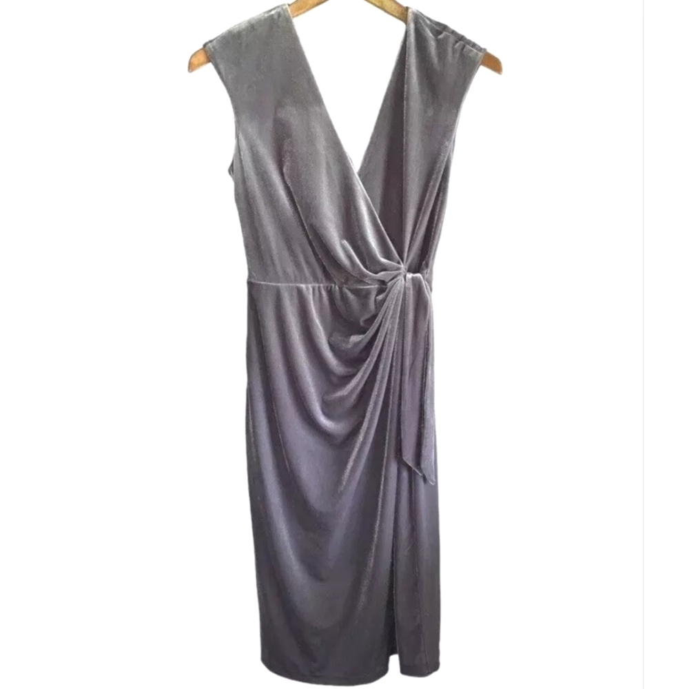 MAGGY LONDON | Velvet Wrap Dress - Picture 2 of 7